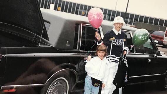 Wish alum Jen with sister