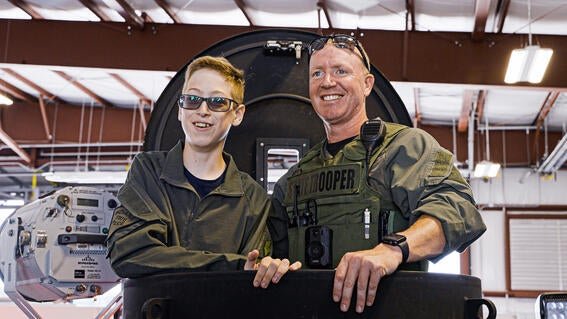 wish kid Johnny with state trooper