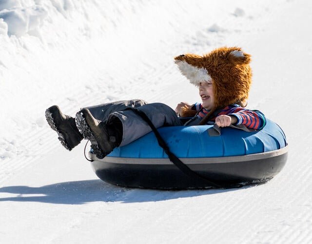 Frankie celebrates snow