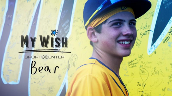 Wish kid Bear for his ESPN My Wish segment