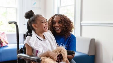 Wish kid Shanya and Volunteer Barbara