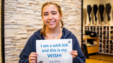 Katrina smiles for the camera at lululemon