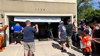 Traver sees his gym for the first time