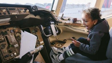 Nemo in the plane's cockpit