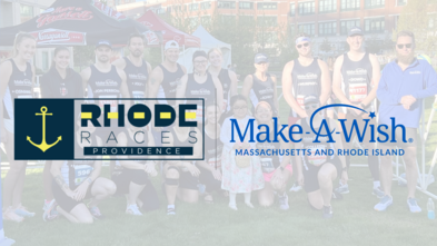 The logo for Providence Rhode Races alongside the Make-A-Wish MA & RI logo