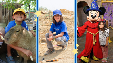 Wish kid Joshua with a capybara | Wish kid Eero on his wish to be a paleontologist | Wish kid Bridget with Mickey Mouse