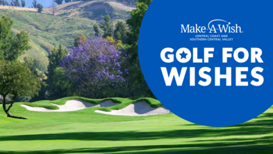 golf for wishes title over image of golf course