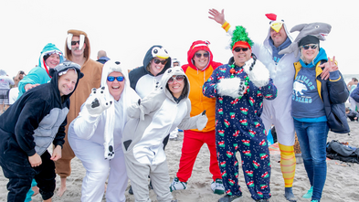 Team in Polar Bear and Animal Costumes at Polar Bear Splash