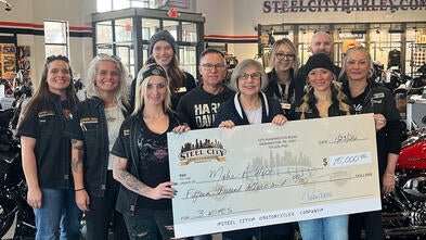 Steel City Harley-Davidson presenting its donation to Make-A-Wish.