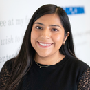 Mairany Garcia in front of Wish Wall