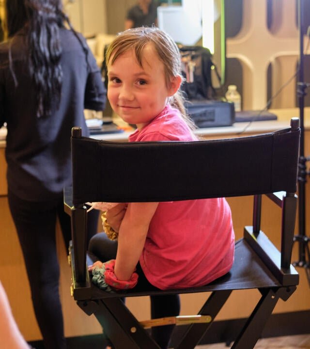 Holly gets ready for her close up.